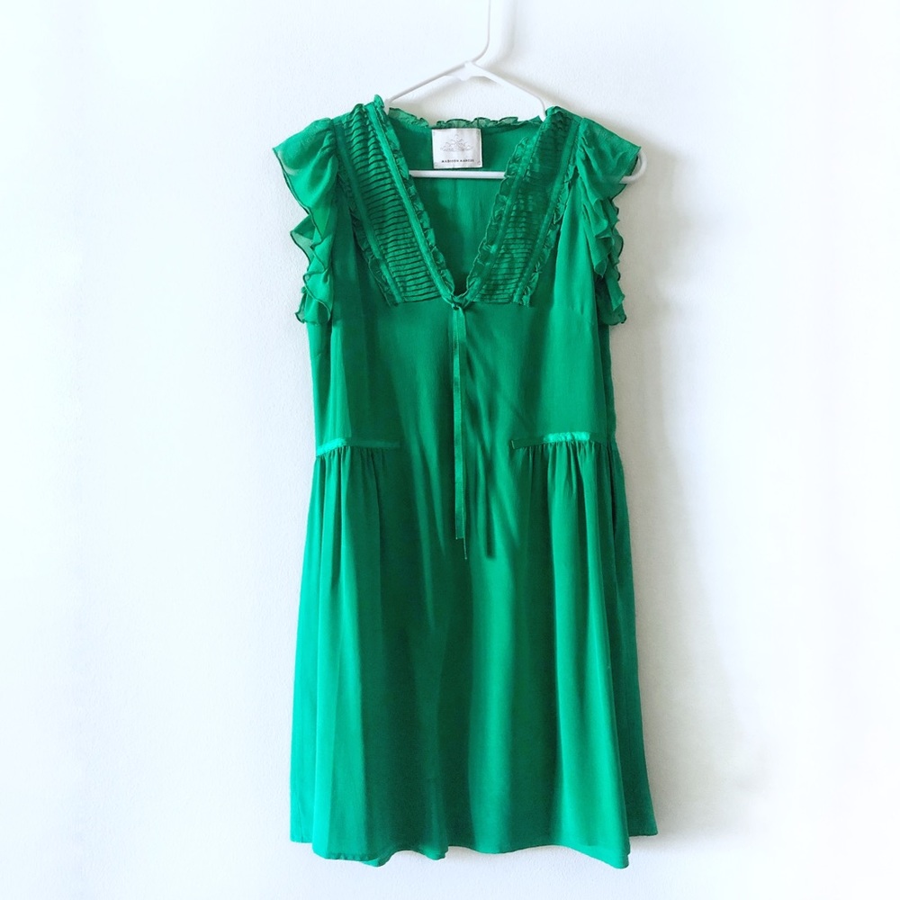Madison Marcus green silk dress